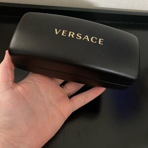 Versace Black and Gold Logo Eyewear Case